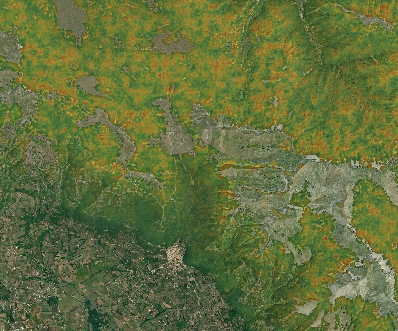 Mappa satellitare del Foliage Tracker, settimana del 28 settembre