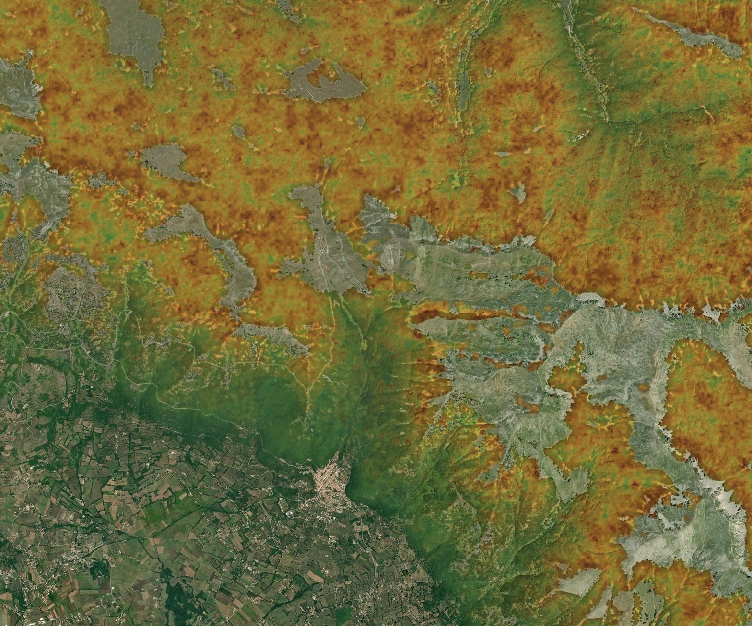 Mappa satellitare del Foliage Tracker, settimana del 5 ottobre