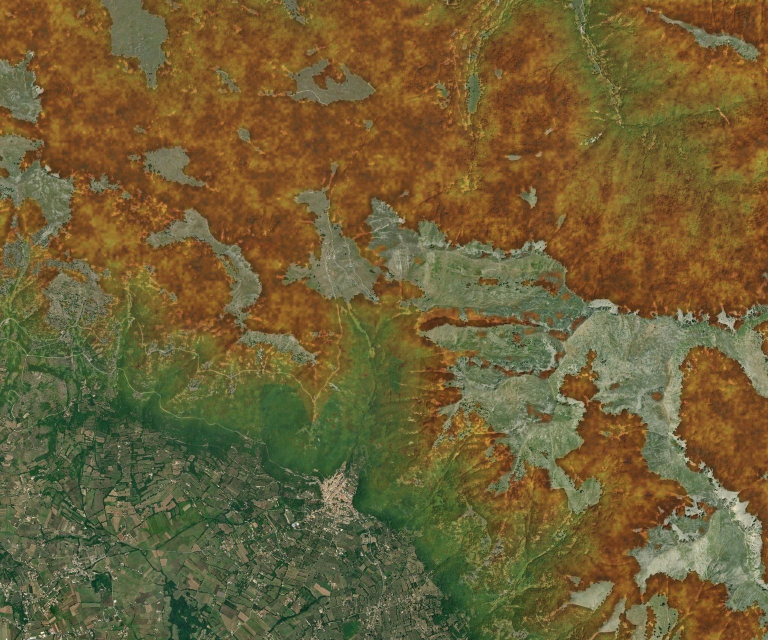 Mappa satellitare del Foliage Tracker, settimana del 12 ottobre
